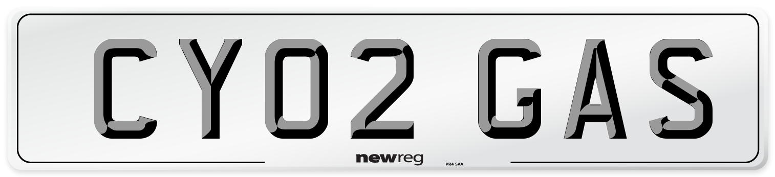 CY02 GAS Number Plate from New Reg